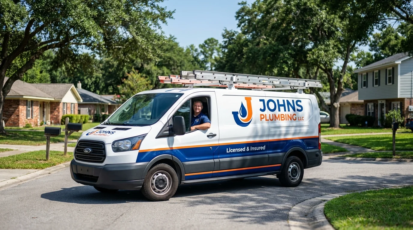 Johns Plumbing LLC service van in Red Bank, NJ