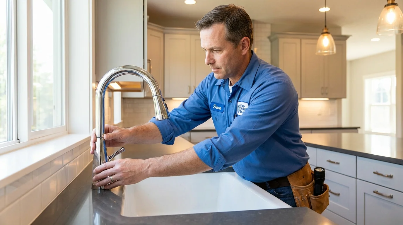 Kitchen faucet installation by Johns Plumbing LLC in Red Bank